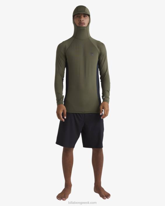 strike mission kapuutsiga upf 50 pikkade varrukatega rashguard mehed sõjaväelased D28T431 Billabong