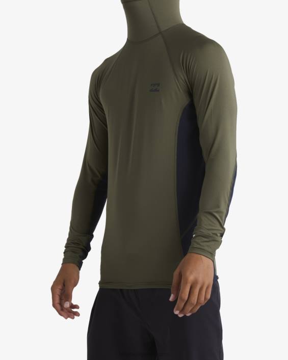 strike mission kapuutsiga upf 50 pikkade varrukatega rashguard mehed sõjaväelased D28T431 Billabong