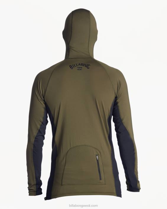 strike mission kapuutsiga upf 50 pikkade varrukatega rashguard mehed sõjaväelased D28T431 Billabong