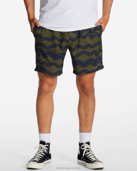 a/div surftrek elastsed vöökohaga lühikesed püksid 17'' mehed oliiv D28T474 Billabong