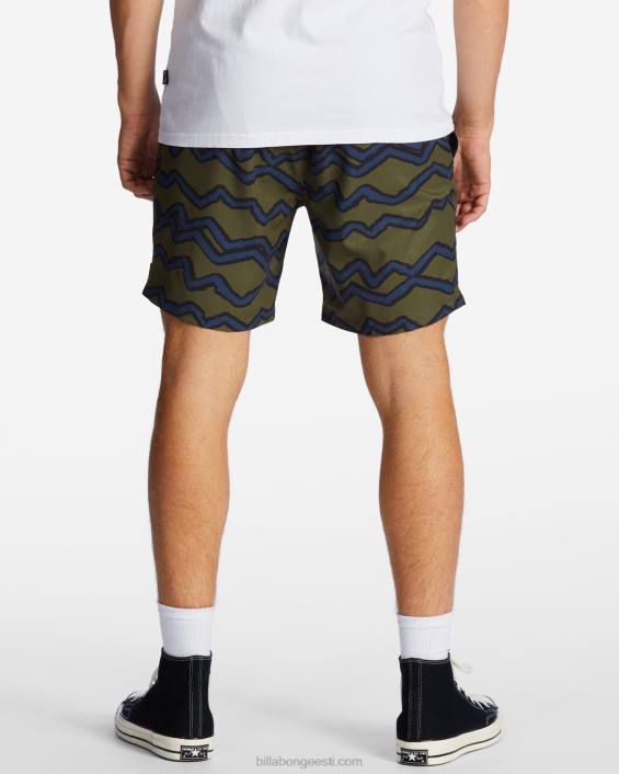 a/div surftrek elastsed vöökohaga lühikesed püksid 17'' mehed oliiv D28T474 Billabong