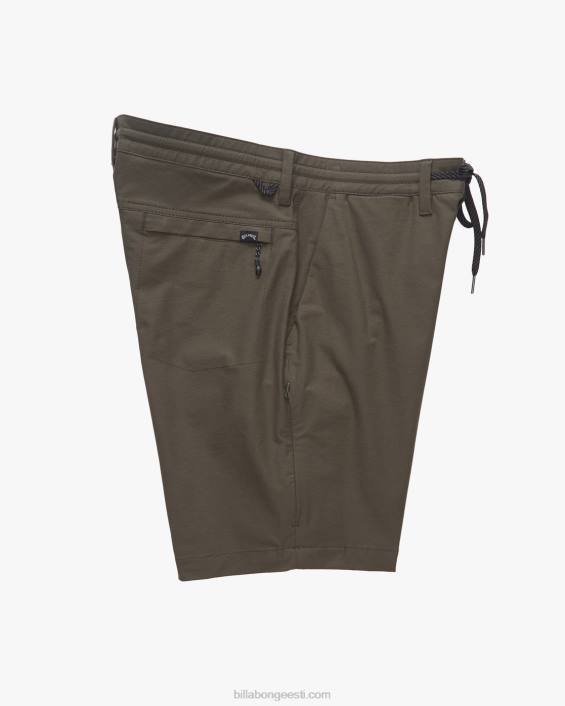 a/div surftrek pluss orgaanilised elastsed vöökohaga lühikesed püksid 19'' mehed tume oliiv D28T239 Billabong