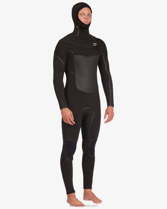 5/4 absoluutne pluss rinnakorvi lukuga kapuutsiga täielik veeülikond mehed must D28T874 Billabong