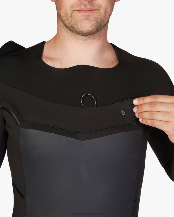 5/4 absoluutne pluss rinnakorvi lukuga kapuutsiga täielik veeülikond mehed must D28T874 Billabong