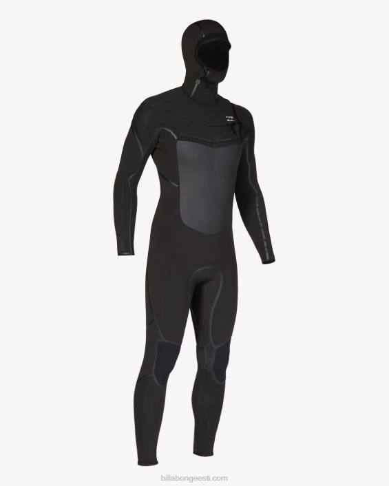5/4 absoluutne pluss rinnakorvi lukuga kapuutsiga täielik veeülikond mehed must D28T874 Billabong