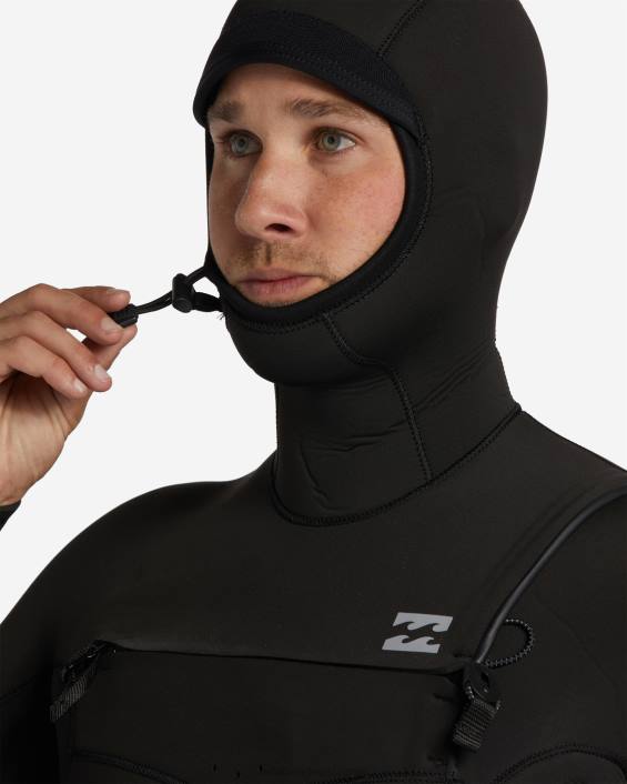 5/4 absoluutse rinnakorvi lukuga kapuutsiga hüdroülikond mehed must D28T880 Billabong