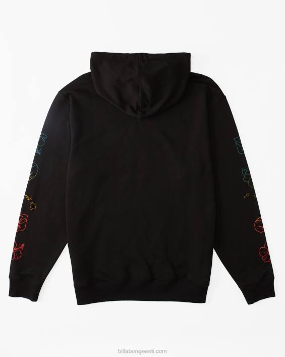 andy irons teemantlaine pestud pullover-hoodie mehed must D28T634 Billabong