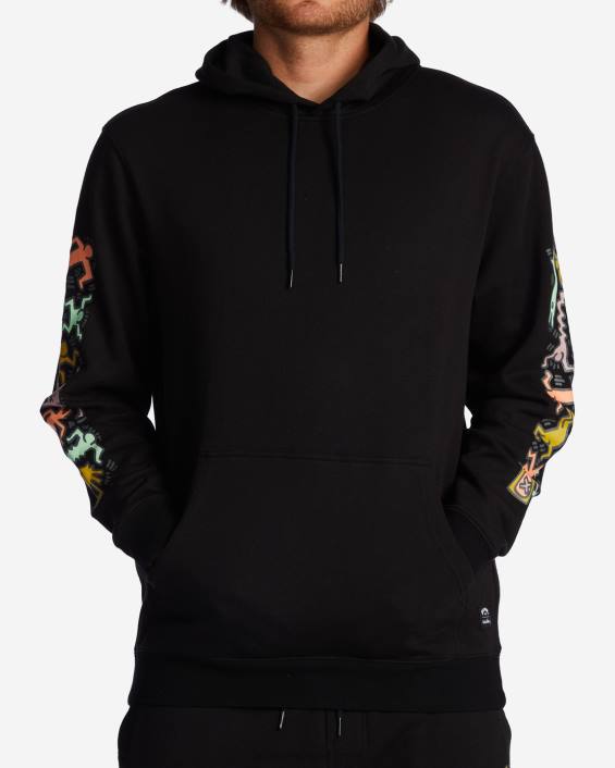 keith haring moosiga kapuuts mehed must D28T221 Billabong