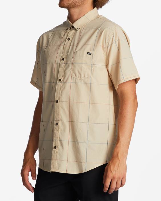 terve päeva ruuduline lühikeste varrukatega särk mehed liiv D28T647 Billabong