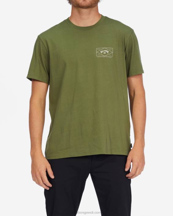 a/div riistvara orgaaniline lühikeste varrukatega T-särk mehed pestud oliiv D28T260 Billabong