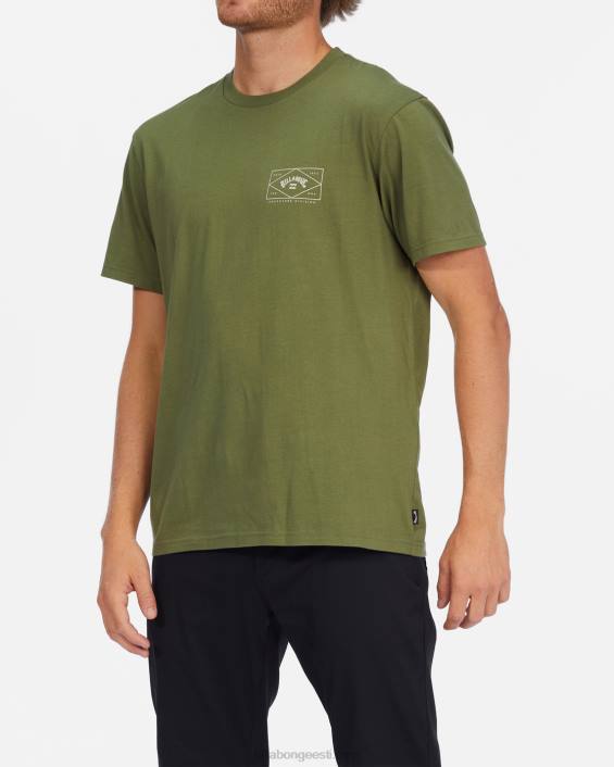 a/div riistvara orgaaniline lühikeste varrukatega T-särk mehed pestud oliiv D28T260 Billabong