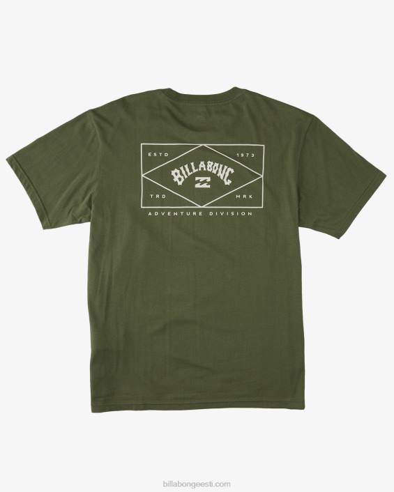 a/div riistvara orgaaniline lühikeste varrukatega T-särk mehed pestud oliiv D28T260 Billabong