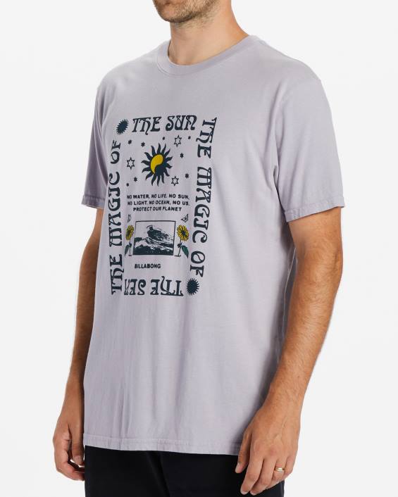 magic sun lühikeste varrukatega T-särk mehed hall violetne D28T617 Billabong