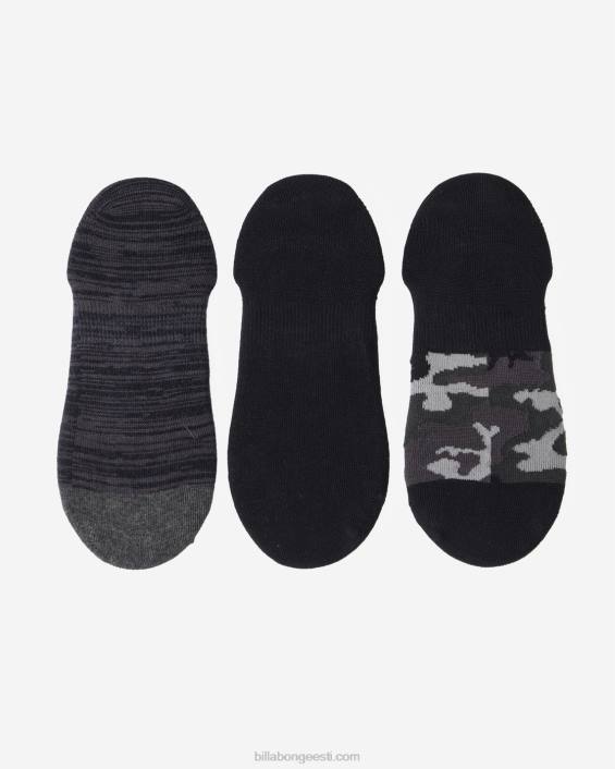 3-pakendis camo no-show sokid mehed must D28T729 Billabong