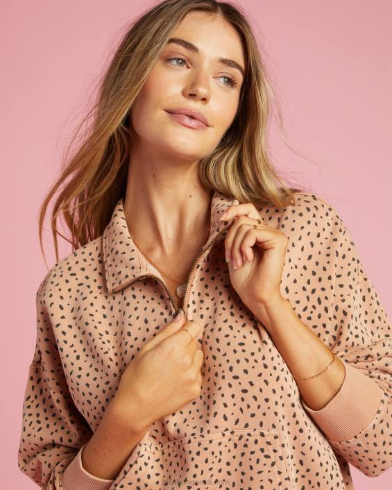 laisa hommikupooliku lukuga pusaline dressipluus naised tan D28T2235 Billabong