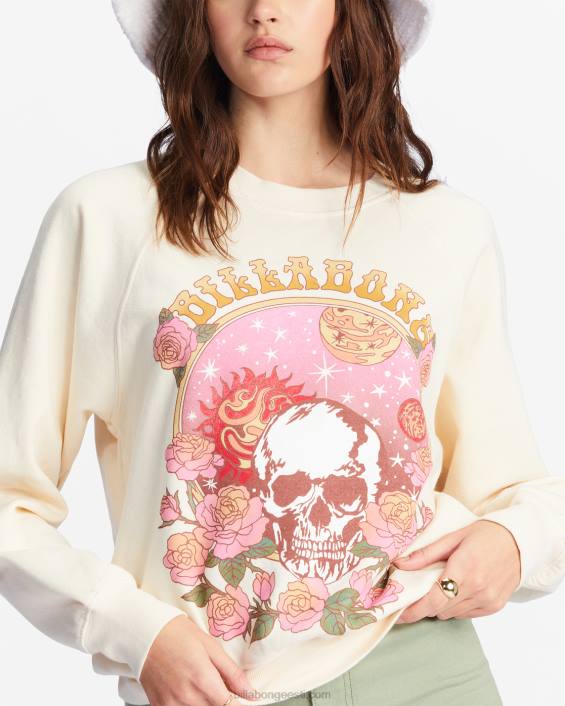 siin on graafiline kaelusega dressipluus naised antiikne valge D28T2218 Billabong