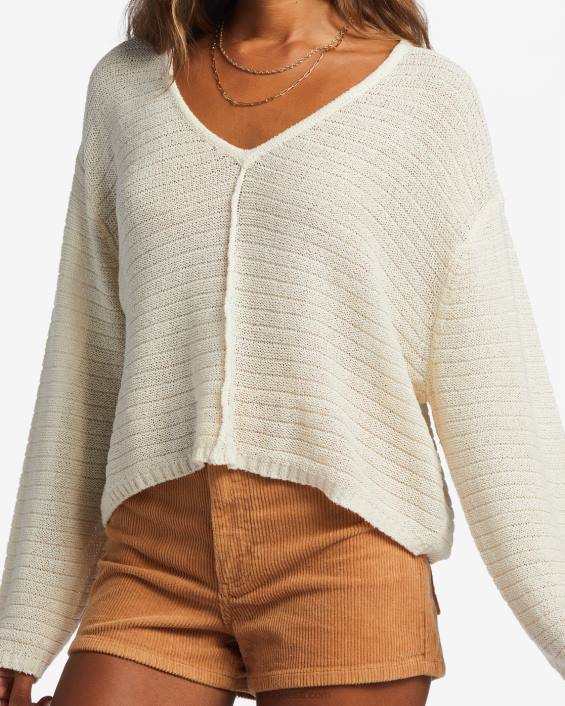 iga päev pullover kampsun naised valge kork D28T1780 Billabong