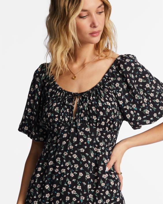 tõeline romantika midi kleit naised must kivike D28T2181 Billabong