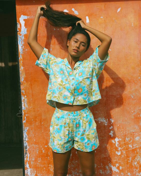 meeldib lounge elastne vöökohaga lühikesed püksid naised ookeani silmad D28T1830 Billabong