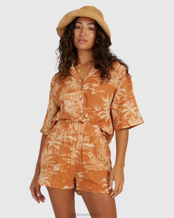 unistuste päevad elastsed lühikesed püksid naised sinep D28T1960 Billabong