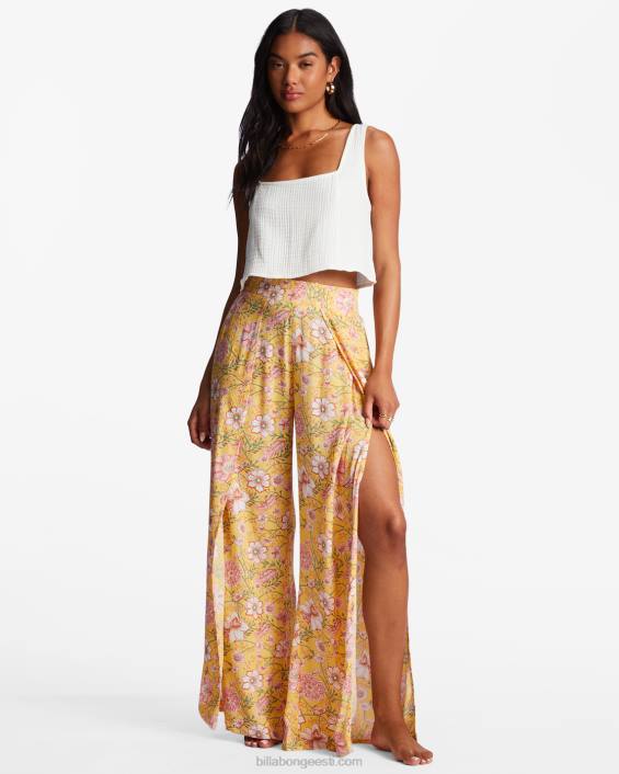 lõhestatud vaimuga lillelised püksid naised kuldne virsik D28T1957 Billabong