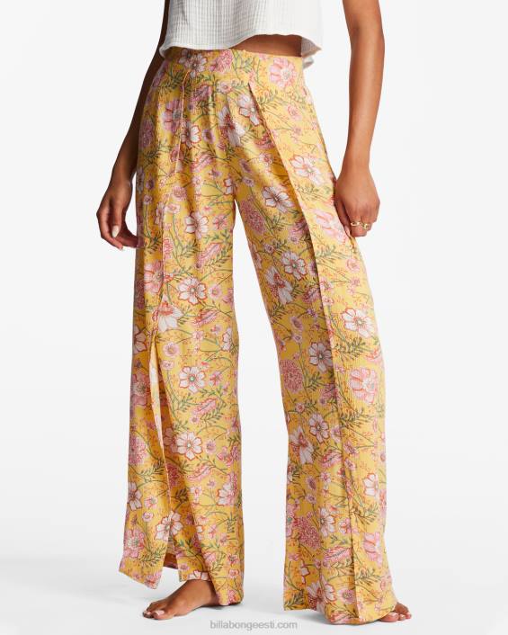 lõhestatud vaimuga lillelised püksid naised kuldne virsik D28T1957 Billabong