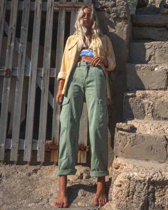 seinast seina denim cargo püksid naised armee D28T1878 Billabong