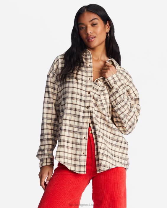 lihtne õhuline pikkade varrukatega nööbitav särk naised antiikne valge D28T2213 Billabong