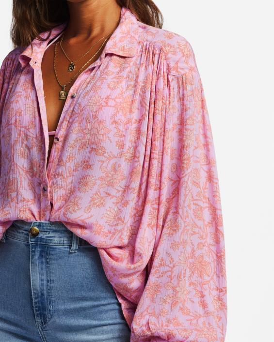 päevast päeva pikkade varrukatega särk naised roosad rajad D28T1753 Billabong