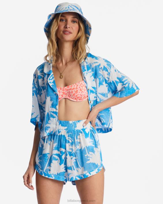 päike paistab kärbitud särk naised sinine hawaii D28T1964 Billabong