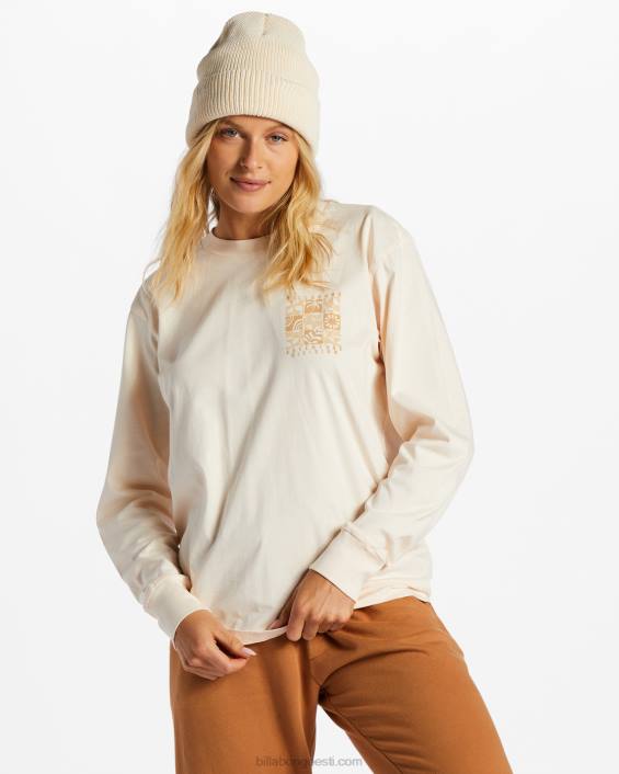 a/div pikkade varrukatega T-särk naised valge kork D28T2085 Billabong