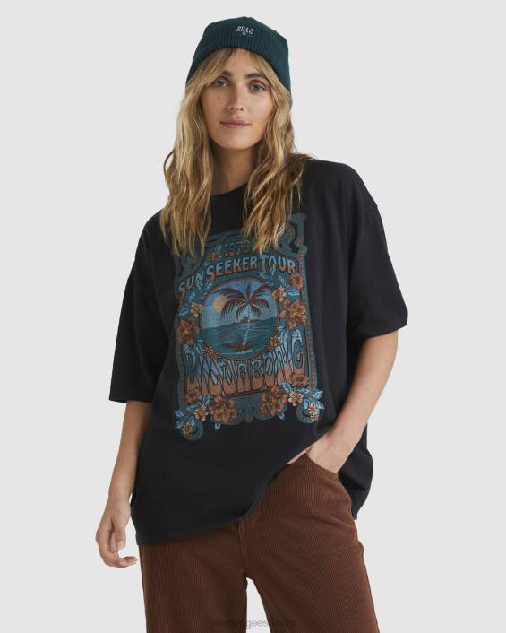 tuuril ülisuur t-särk naised maha must D28T1888 Billabong