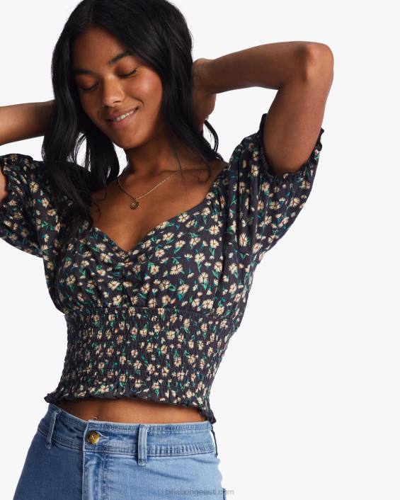 armastuslaulu puhvis varrukatopp naised must kivike D28T2199 Billabong