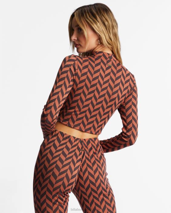 uued kõrgused pikkade varrukatega trikotaažkaelus naised telliskivi D28T2163 Billabong