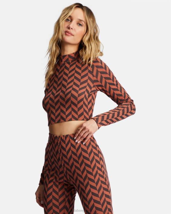 uued kõrgused pikkade varrukatega trikotaažkaelus naised telliskivi D28T2163 Billabong