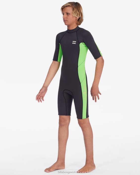 2/2 mm absoluutselt lühikeste varrukatega seljaga tõmblukuga vedrukostüüm poisid neoonroheline D28T906 Billabong