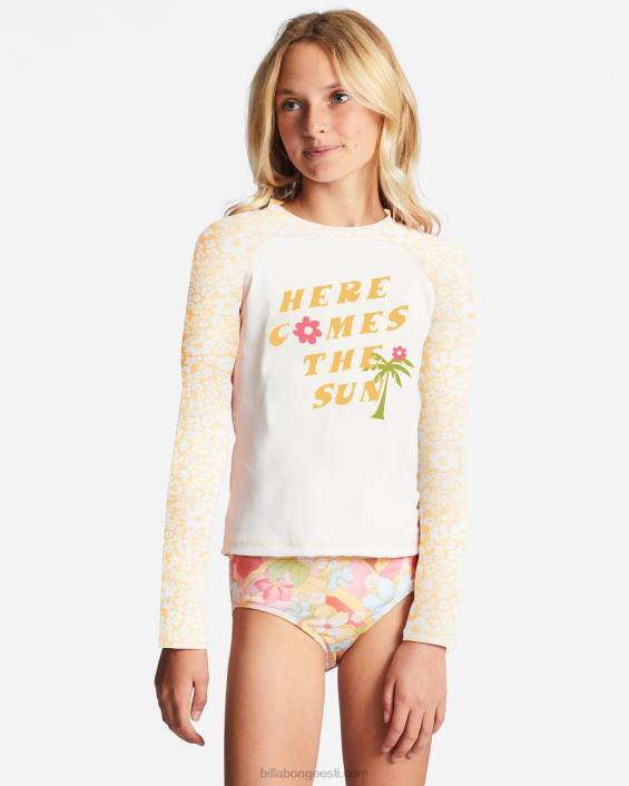 4-16 päikesekiirt igavesti pikkade varrukatega upf 50 rashguard tüdrukud kuldne virsik D28T2747 Billabong