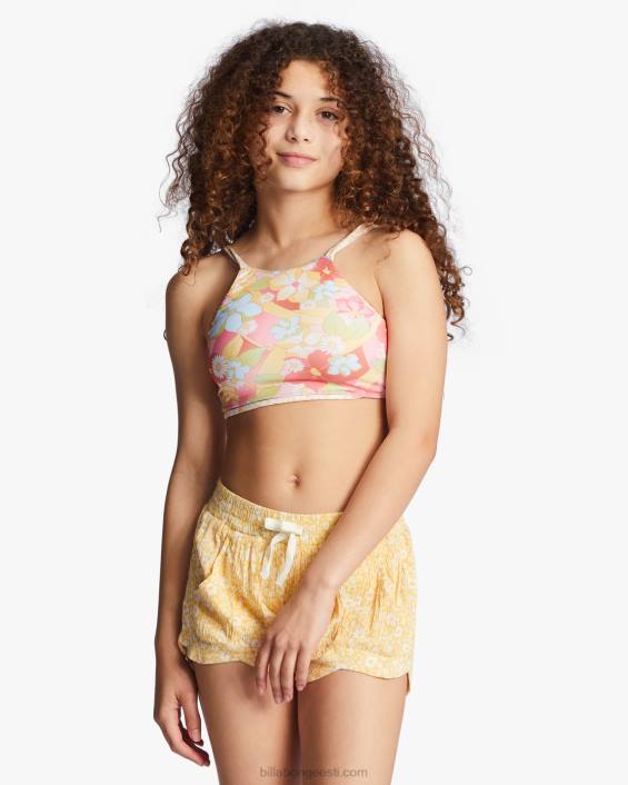 meeletult elastsed vöökohaga lühikesed püksid tüdrukud kuldne virsik D28T2719 Billabong