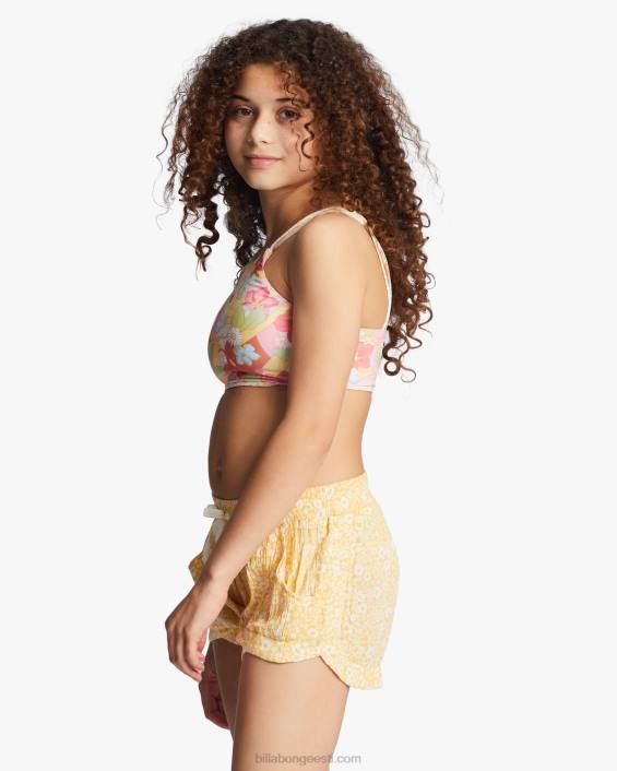 meeletult elastsed vöökohaga lühikesed püksid tüdrukud kuldne virsik D28T2719 Billabong