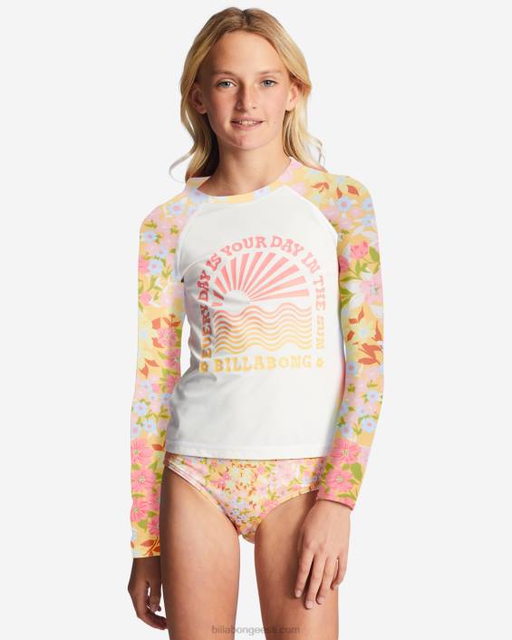 4-16 kevadist daydream pikkade varrukatega rashguard kaheosaline ujumiskomplekt tüdrukud kuldne virsik D28T2714 Billabong