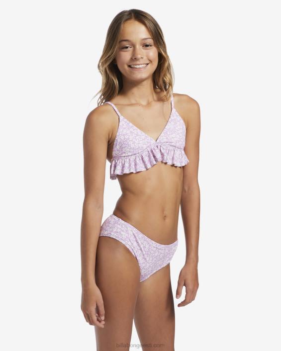 Kaheosaline 4-16 lillepoolne kolmnurkne ujumiskomplekt tüdrukud lilla unistus D28T2682 Billabong